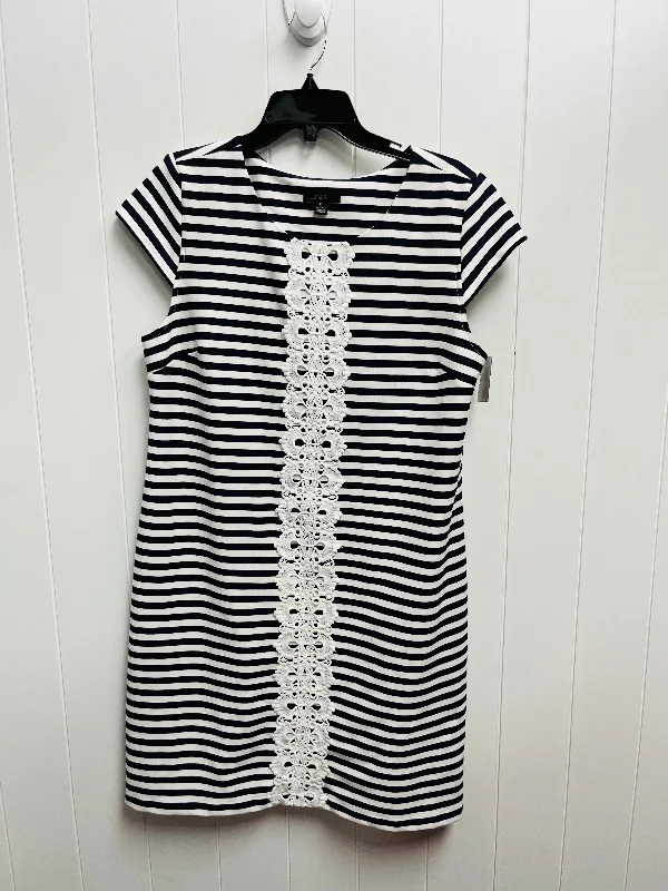 Dress Work By R And K Originals In Blue & White, Size: 14 Off-shoulder unclassified dresses