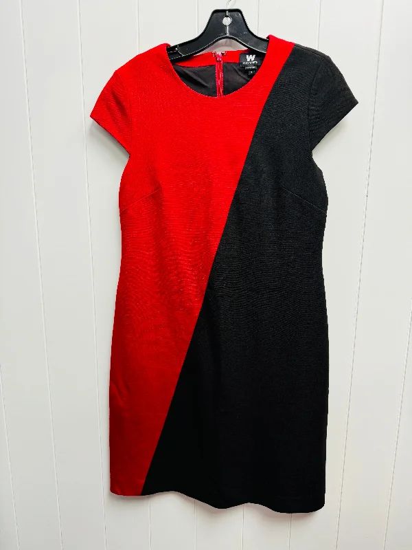 Dress Work By Worth Ny In Black & Red, Size: 8 Flowy unclassified dresses