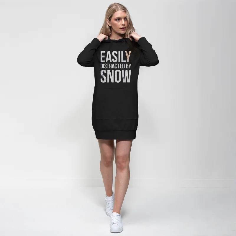 Easily Distracted By Snow Premium Adult Hoodie Dress Women's unclassified dresses