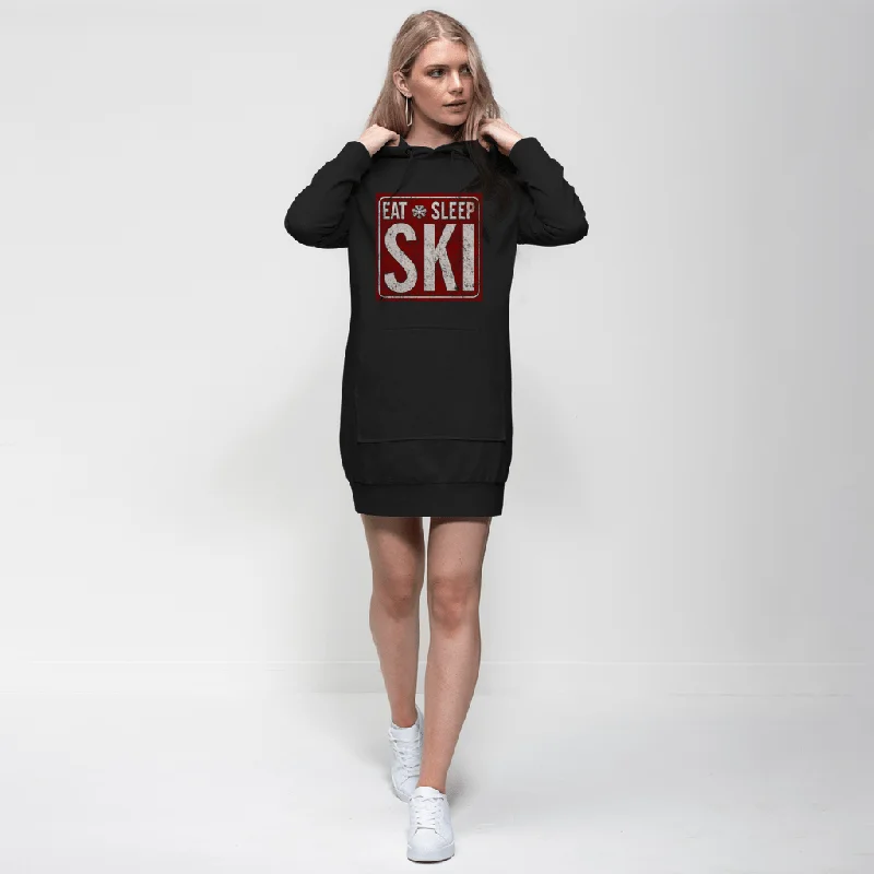 Eat Sleep Ski Premium Adult Hoodie Dress Designer unclassified dresses