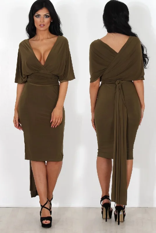 Emma Khaki Multiway Dress One-shoulder unclassified dresses