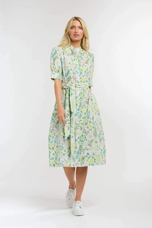 Hepburn Dress | White/Green Beach unclassified dresses