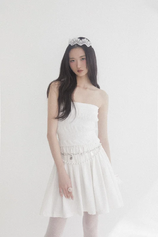 [INNERMUSEUM] SS 24 Chiffon smock shirring dress (WHITE) Fall unclassified dresses