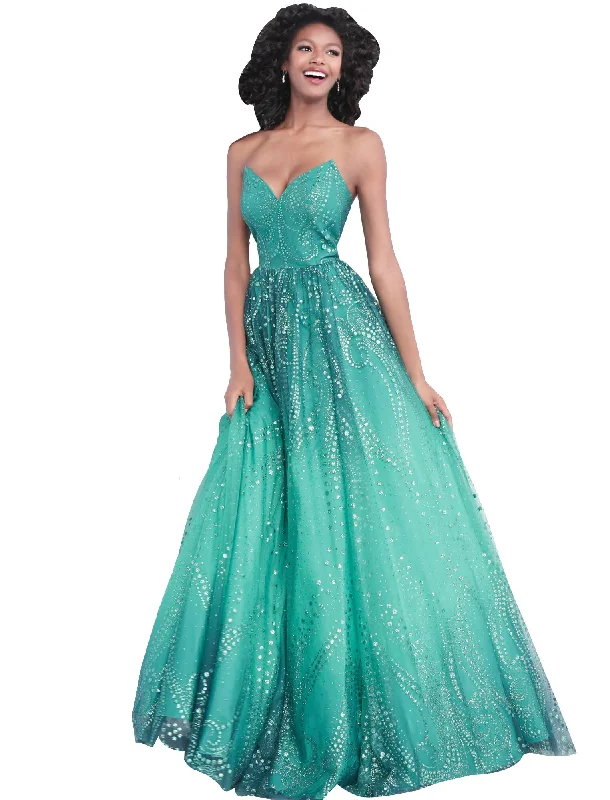 Jovani Emerald Glitter Embellished Off the Shoulder Prom Ballgown Dress Party unclassified dresses