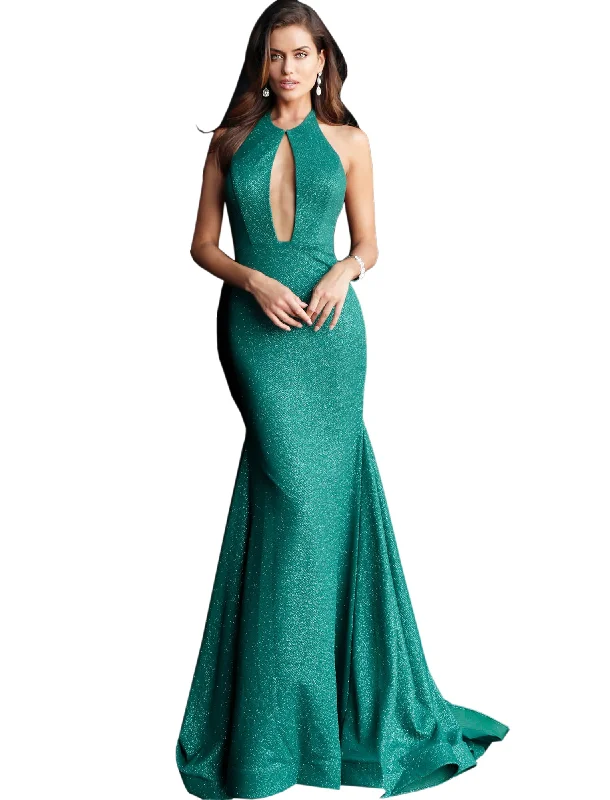 Jovani Hunter Backless Halter Neck Glitter Prom Gown Dress Embroidered unclassified dresses