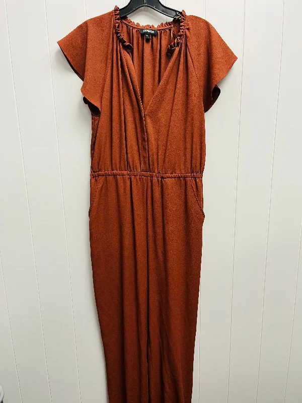 Jumpsuit By Express In Brown, Size: M Club unclassified dresses