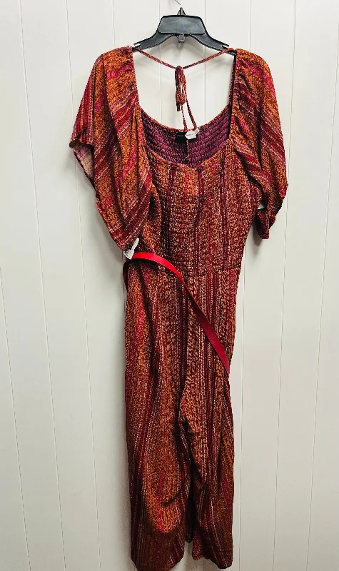 Jumpsuit By PIPER&SCOOT In Orange & Red, Size: Xxxl Bold pattern unclassified dresses