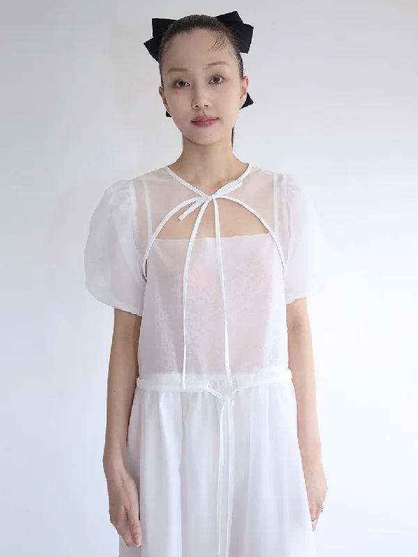 [NOFFICIALNOFFICE] SS 22 ORGANZA 2 PIECE ENSEMBLE DRESS WHITE High-end unclassified dresses