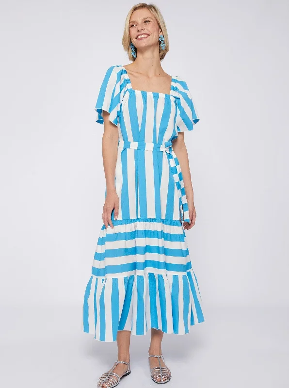 Palmira Dress in Turquoise Stripe Winter unclassified dresses