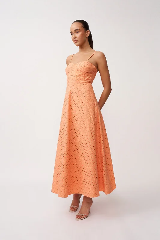 Penelope Peach Anglaise Dress - Peach Fall unclassified dresses