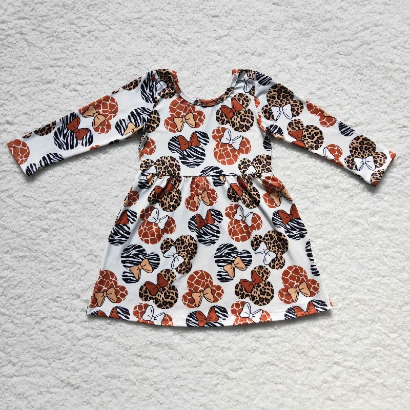 cartoon mouse leopard girls dress Beaded unclassified dresses