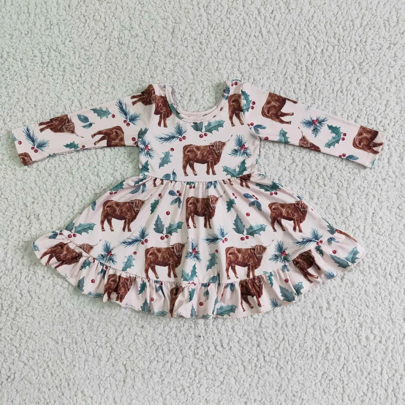 fall cow girl dress Ruffled unclassified dresses