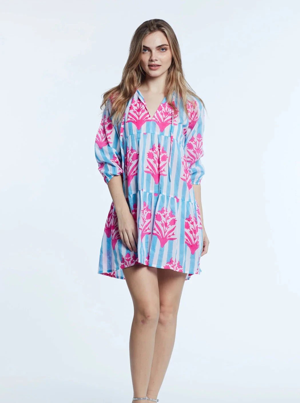 Priya Dress in Hot Pink & Cornflower Blue High-end unclassified dresses