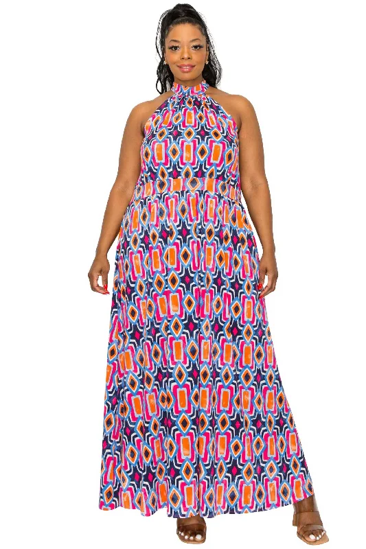 Rios Halter Neck Dress Bold pattern unclassified dresses