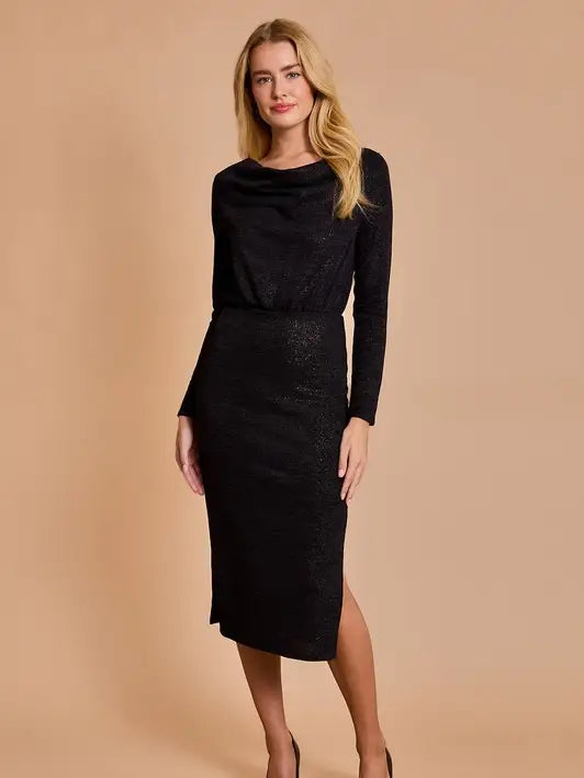 Shimmer Cowl Neck Dress Comfortable unclassified dresses