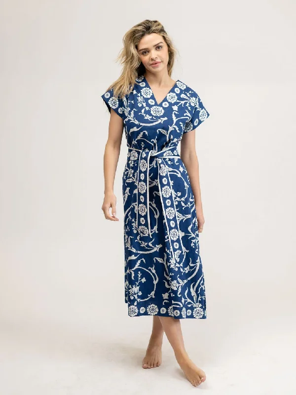 The Kelly Dress | Blue Jodhpur Swirl Polka dot unclassified dresses