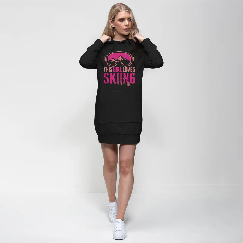 This Girl Loves Skiing Premium Adult Hoodie Dress Tiered unclassified dresses