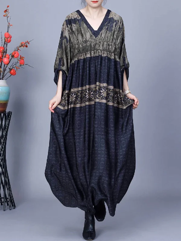 Women Summer Jacquard Spliced Shirred V-Neck Dress AA1030 Off-shoulder unclassified dresses