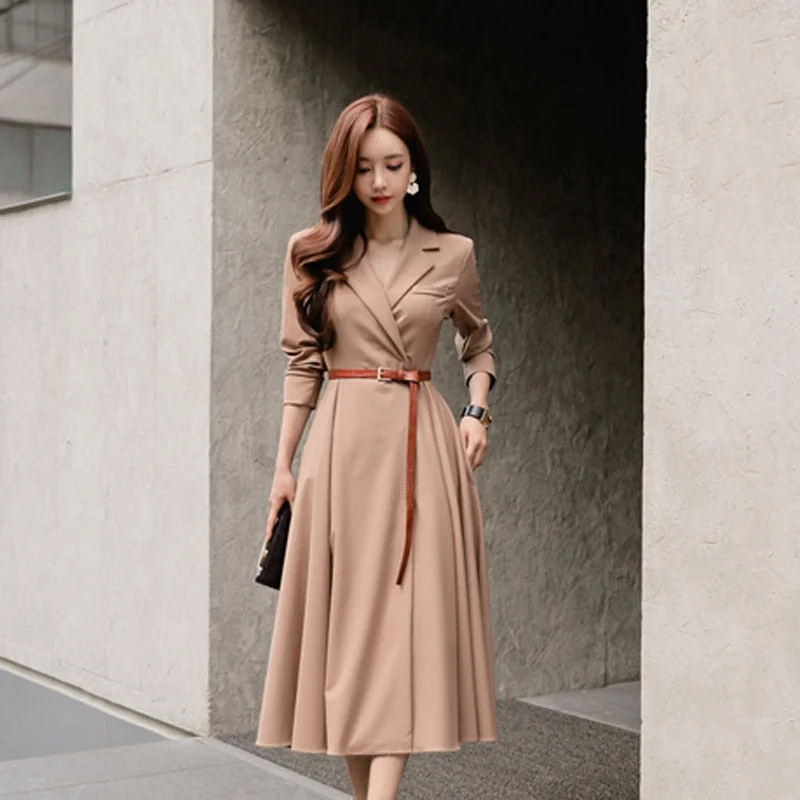 Women's Autumn/Winter Casual A-Line Dress Dark color unclassified dresses