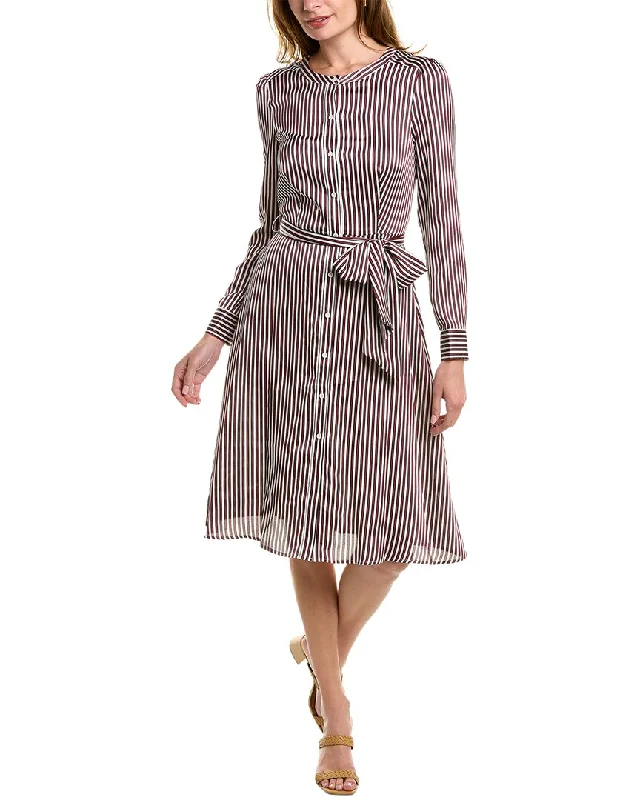 Court & Rowe Crosby Fine Stripe Button-Up Mini Dress High-waist Denim Skirt