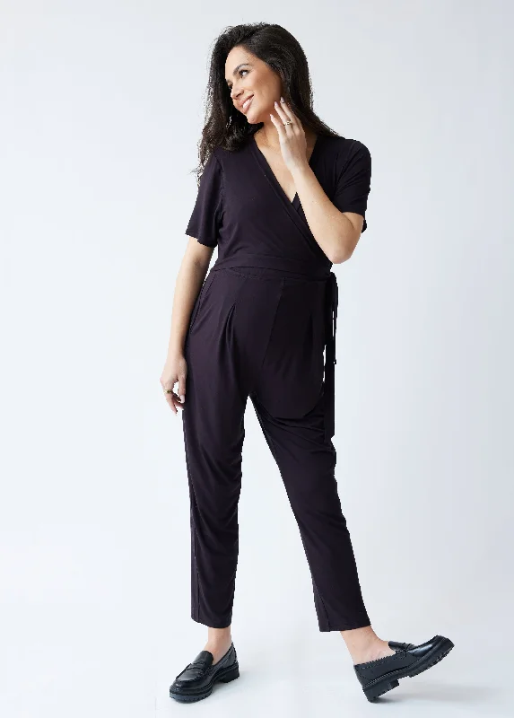 The EveryWear Short Sleeve Maternity + Nursing Jumpsuit High-waist Skirt Trend