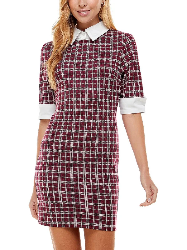 Juniors Womens Plaid Mini Bodycon Dress Mini Skirt Outfit