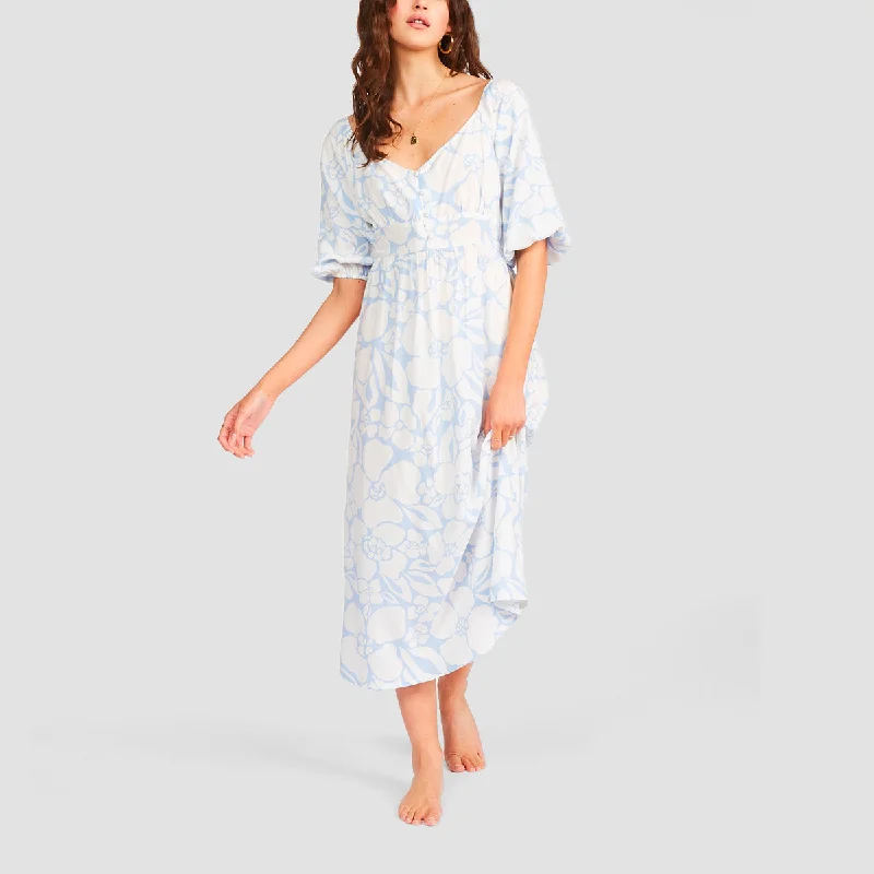 Billabong Salty Sea Maxi Dress Rain Drop - Womens Soft Maxi Dress