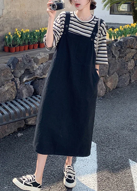 Classy O-Neck Striped Patchwork T Shirt And Long Dress Two Piece Set Summer TQ1014 Tulle Maxi Skirt