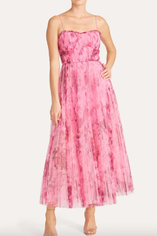 Sleeveless Tulle Maxi Dress In Superimposed Flora Maxi Skirt Outfit