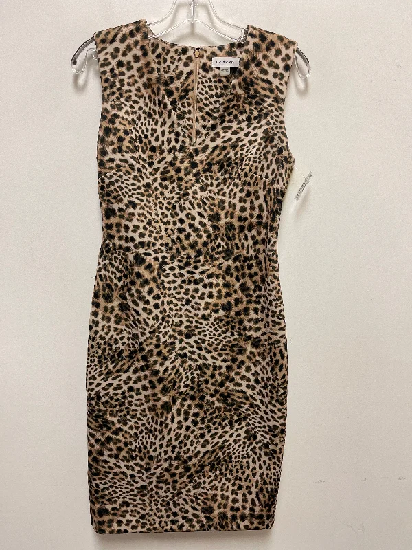 Dress Casual Midi By Calvin Klein In Animal Print, Size: S Ruffled Floral Skirt