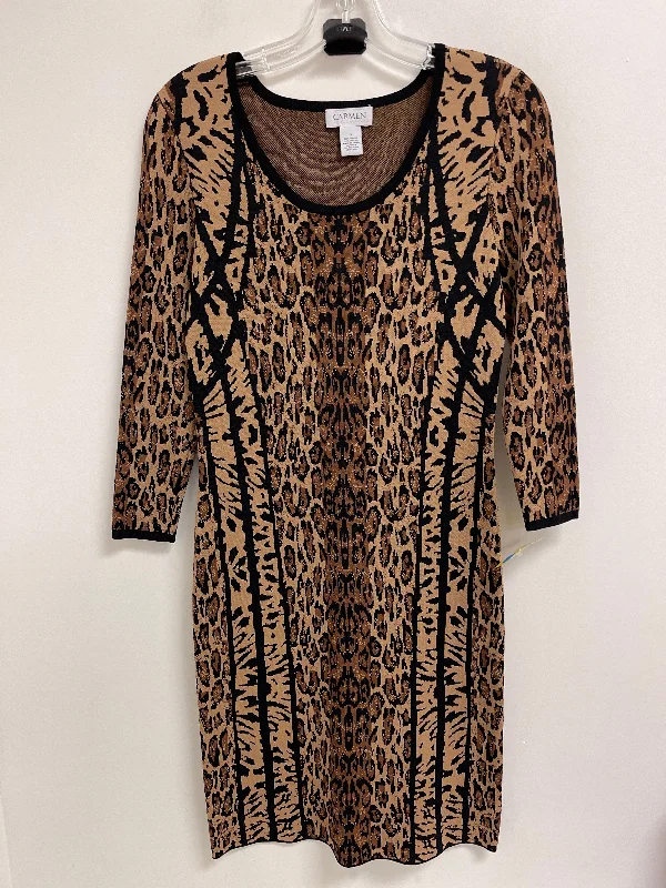 Dress Casual Midi By Carmen By Carmen Marc Valvo In Animal Print, Size: S Chic Midi Skirt