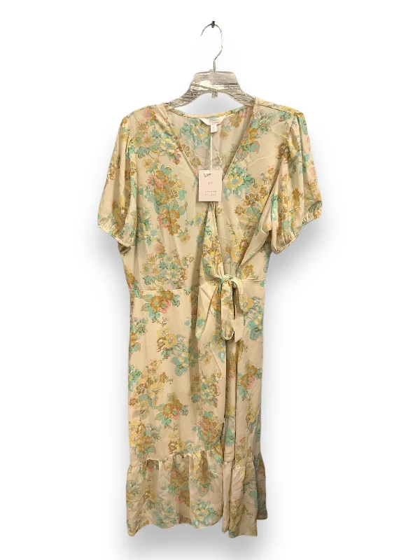 Dress Casual Midi By Lc Lauren Conrad In Floral Print, Size: Xl Pleated Floral Midi