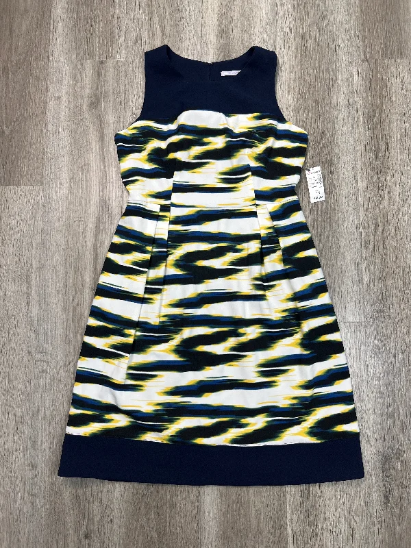 Dress Casual Midi By Luxe In Blue & Yellow, Size: M Elegant Midi Look