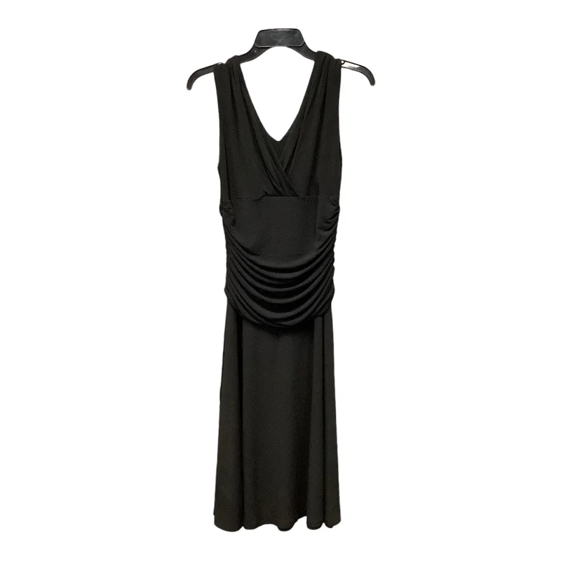 Dress Party Midi By Bcbgmaxazria In Black, Size: S Printed Satin Midi