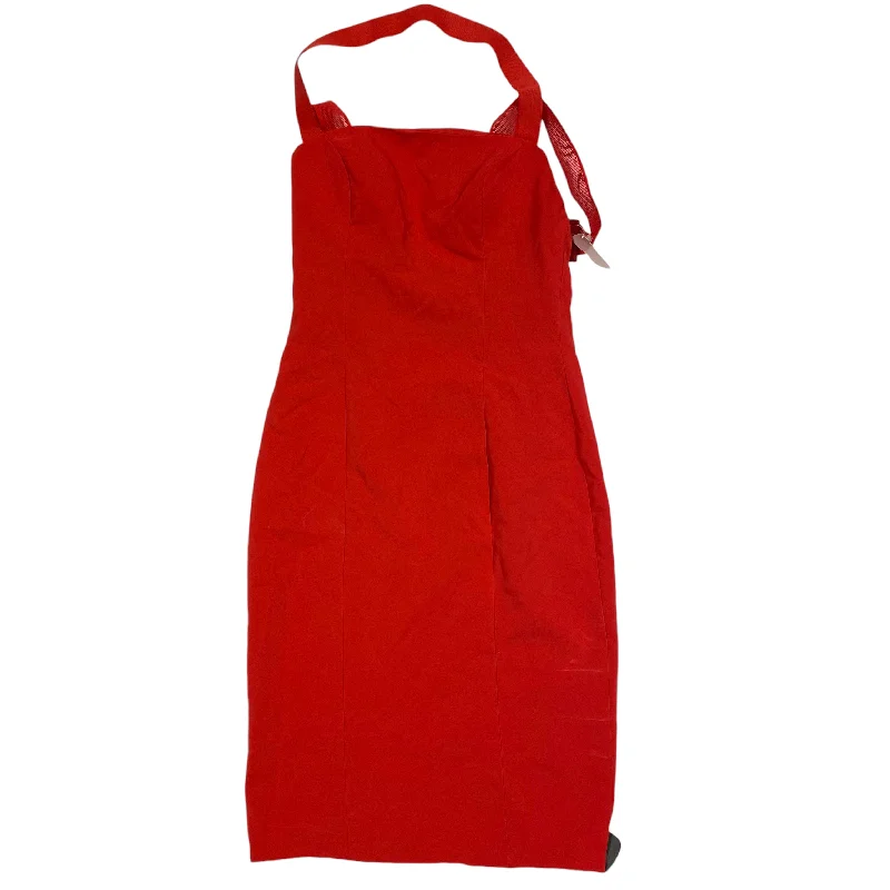 Dress Party Midi By MARIA BIANCA NERO In Red, Size: 10 Silk Midi Skirt